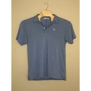 Travis Mathew Men's Shirt Polo‎ Solid Heather Blue Size Large